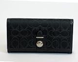 Coach Mia Outline Black Checkbook Wallet