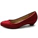 Ollio Women's Shoe Classic Low Heel Comfort Faux Suede Pump