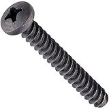 Steel Thread Rolling Screw for Plastic, Black Oxide Finish, Pan Head, Phillips Drive, #8-16 Thread Size, 1-1/4" Length (Pack of 50)