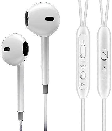 Ourdevice 3.5mm Iphone Stereo Headphone Earphones with Mic for Ipod Mp3 Iphone (Fully Compatible Nk/i Transefer) White color