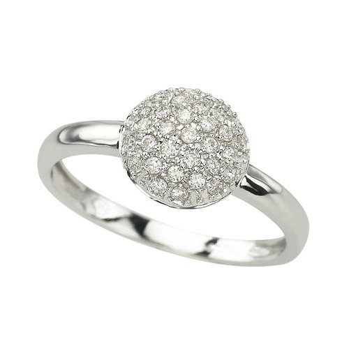 14K White Gold 1/4 ct. Diamond Cluster Ring