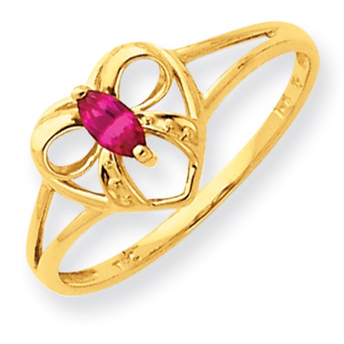 14k Gold Ruby Birthstone Ring