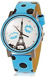 Vahno Women's Tower Pattern Wave Point Pattern Pu Band Quartz Analog Wrist Watch (Assorted Colors)