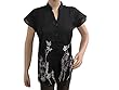 Peasant Tops Cotton Black Shirt Blouse
