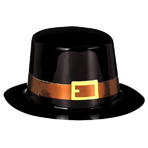 Amscan Colors of Autumn Thanksgiving Party Mini Pilgrim Top Hat Favor, 4 1/2
