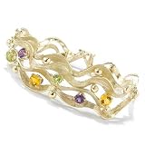 14K Gold 7.5 Citrine, Amethyst & Peridot Golden Waves Bracelet