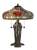 Dale Tiffany TT90422 Tiffany Table Lamp, Dark Antique Bronze and Art Glass Shade