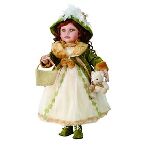 DREW 24in Porcelain Country Girl w Bag Doll ~Retired by Duck House Dolls
