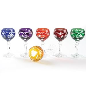 Grape Design Colored Crystal - Cordial Glass Set of 6