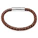 Classic Braided Brown Genuine Leather Mens Bracelet 6 mm 8 1/2 inches with Locking Stainless Steel Clasp Classic Braided Brown Genuine Leather Mens Bracelet 6 mm 8 1/2 inches with Locking Stainless Steel Clasp