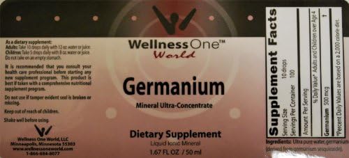 Germanium - Premium Liquid Mineral (100 days at 500 mcg Per 10 Drop Serving) 50 ml bottle
