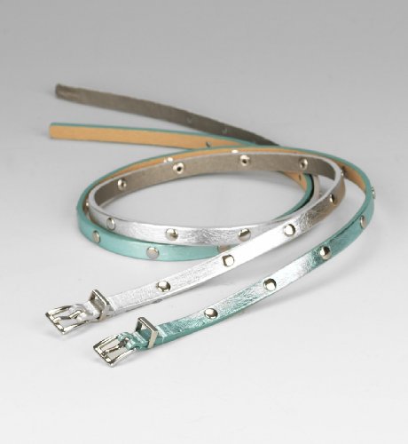 2 Older Girls Skinny Studded Belts