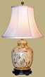 Asian Furniture D&eacute;cor - 27" Fine Chinese Beige Porcelain Birds & Flowers Oriental Decorative Lamp