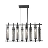 Murray Feiss F2630/8AF/BS Ethan Collection 8-Light Chandelier, Antique Forged Iron Finish and Clear Glass Shades