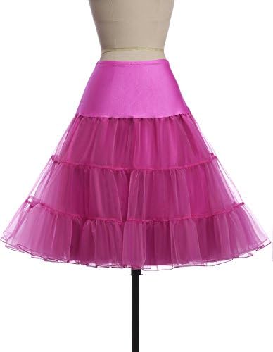 Vintage Women's 50s Rockabilly Tutu Skirt Petticoat Medium Violet Red(XL)