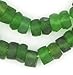 Java Recycled Glass Beads - Full Strand of Faceted Bottle Glass Beads - The Bead Chest (Cornerless Cube, Green)
