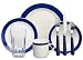 Gibson Essex 32-Piece Dinnerware Set, Cobalt/Cream