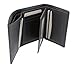 Genuine Cowhide Leather Billfold Trifold Wallet with Center Flap ID Window