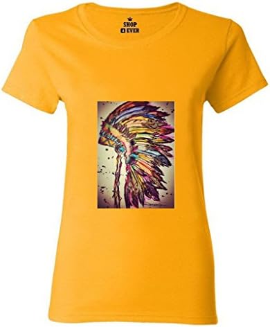 Li Quan Fa India Head Classic Style Pattern, Lightweight, comfortable cotton jersey fabric,Standard Size Short Sleeve women T-shirt Size XXL