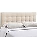 Modway Lily Tufted Linen Fabric Upholstered King Headboard in Ivory