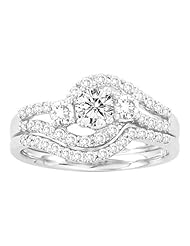 1.00CTW DIAMOND 0.33CT ROUND CENTER BRIDAL SET