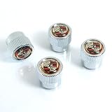 Porsche Color Logo ABS Chrome Tire Stem Valve Caps