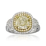 3.04ct Fancy Yellow Diamond Engagement Ring, 1.03ct t.w. Diamonds. Size 7