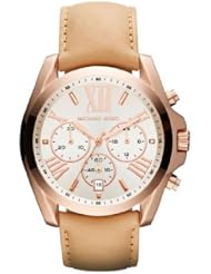 Michael Kors Womens Bradshaw Tan Leather Strap Chronograph Watch