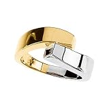 14K Two-Tone Gold Fashion By-Pass Ring