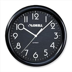 Wall Clock, 10, Arabic Numerals, Black Dial/Frame