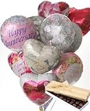 12 Mylar Balloon Bouquet with Chocolates, Anniversary - B000MDAYVK