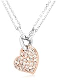 10k Rose and White Gold Heart Chain Design Diamond Pendant (1/4 cttw, I-J Color, I2-I3 Clarity)