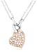 10k Rose and White Gold Heart Chain Design Diamond Pendant (1/4 cttw, I-J Color, I2-I3 Clarity)
