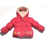 Baby Girls Winter Coat with Hood with Inner Fleece Lining in Pink (6-12 months)