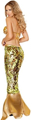 BADI NA Sexy Maxi Golden Sequins Mermaid Dress Prom Evening Club Dresses with Bra L
