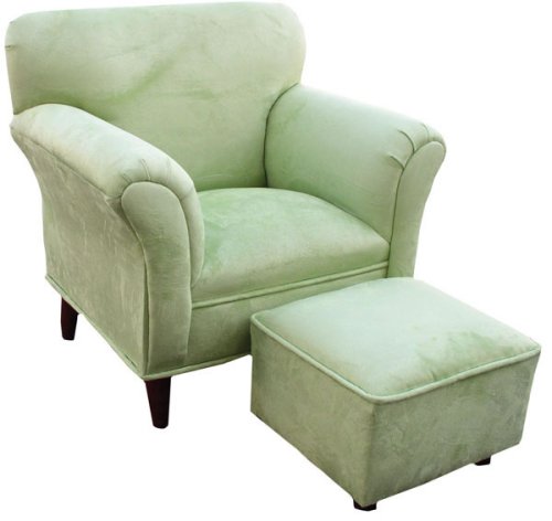 Kitchen: Angel Song Heaven Sent Pistachio Faux Suede Modern Boy's or Girl's Ottoman