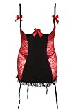 Torrid Plus Size Black And Red Cupless Bustier With G-String Set