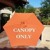 patio canopys:9ft Umbrella Replacement Canopy 6 Ribs in Terra Cotta (Canopy Only)