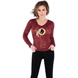 Touch by Alyssa Milano Washington Redskins Women's Burnout Thermal Long Sleeve T-Shirt XX Large