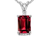 8.35 cts 925 14k Gold Plated Silver Genuine Lab Created Ruby Pendant