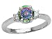1.35 cts Genuine Mystic Rainbow Topaz and Diamond Engagement Ring - 14kt White or Yellow Gold