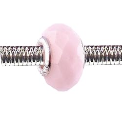 Pandora Style Charm Bead (Z73) Faceted Murano Lampwork Glass (14mm x 10mm) (fits Troll too)
