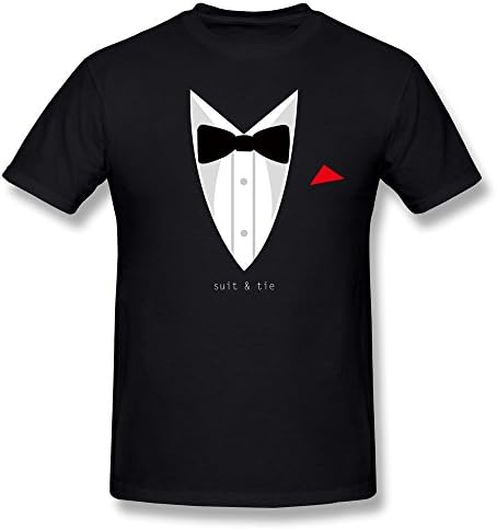 Tuxedo Suit &amp; Tie Cotton O'Neck XXLDesign T Shirts For Man Black