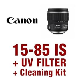 Canon EF-S 15-85mm f/3.5-5.6 IS USM Lens (white box) with a 72mm UV Digital Multi Coated Filter, Lens Pen Cleaning System & Microfiber Clening Cloth