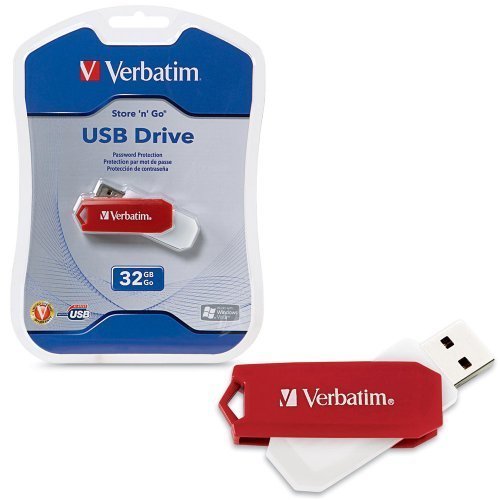 Verbatim 96806 32GB Store n Go Swivel USB Drive (Red)