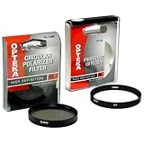Opteka 67mm High Definition  Circular Polarizing + UV (0) Ultra Violet Haze Multi-Coated Glass Filter Kit