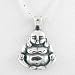 Sitting Buddha Pendant in Sterling Silver on a 16" Box Chain, #8516