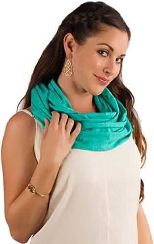 Turquoise Infinity Scarf 100% Jersey Knit Cotton by Elizabeth Koh