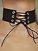 Paixpays Women Wide Velvet Ribbon Chunky Choker Collar Lace-Up Neck Chain Collar Necklace