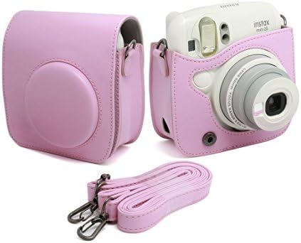 EchoAcc® Fujifilm Instax Mini 25 Case PU Leather Case Colorful Bag (Pink)